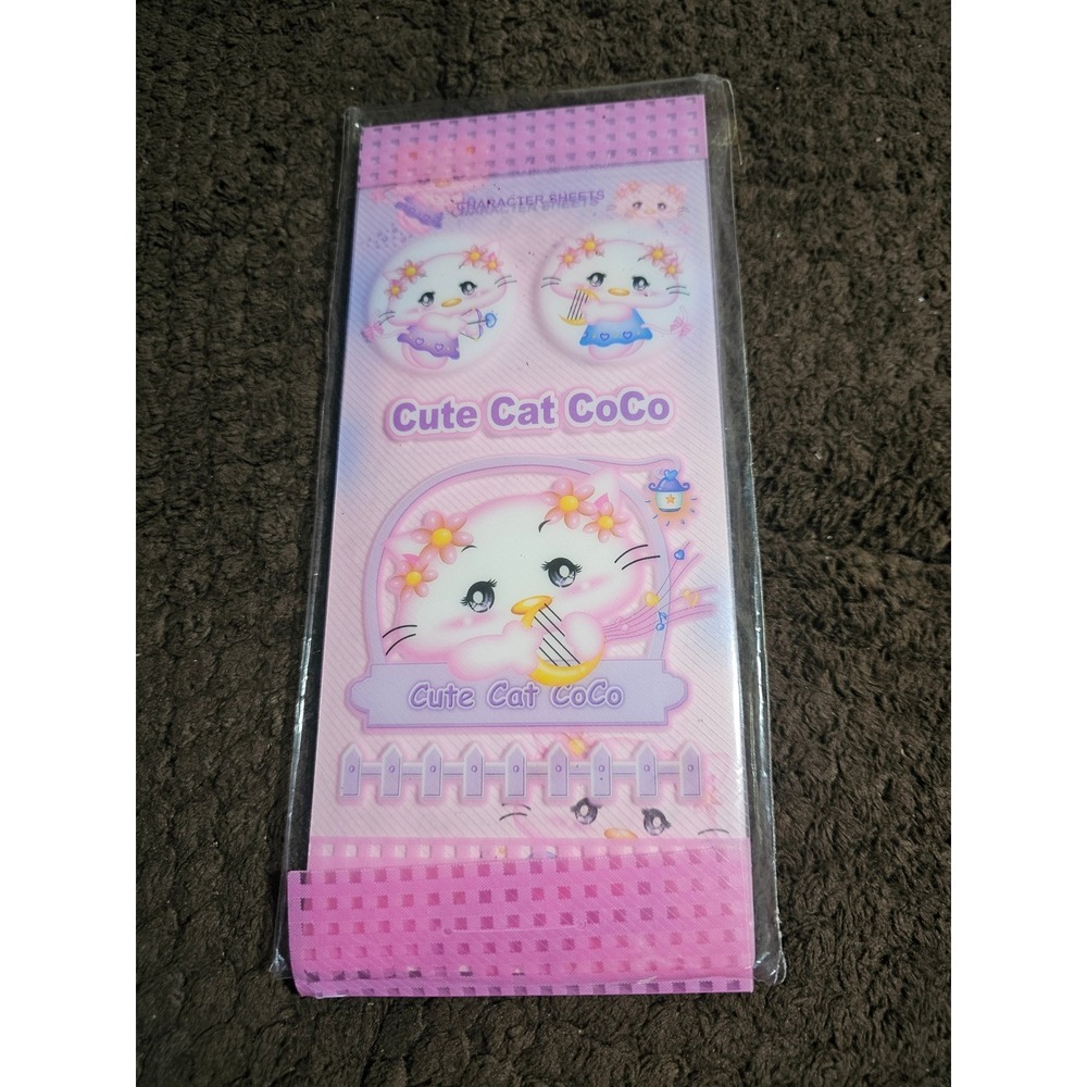 Vtg Y2K Pretty Coco Cute Cat Character Sheets Anime Stationery Letter Set Sealed